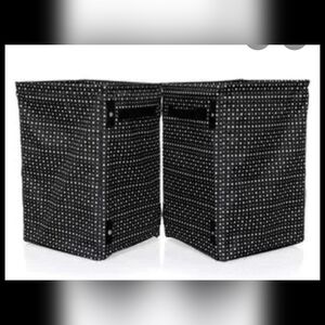 New! Thirty One Oh-Snap Storage Duo 2 Large Storage Bins Black Ditty Dot 20.5" H